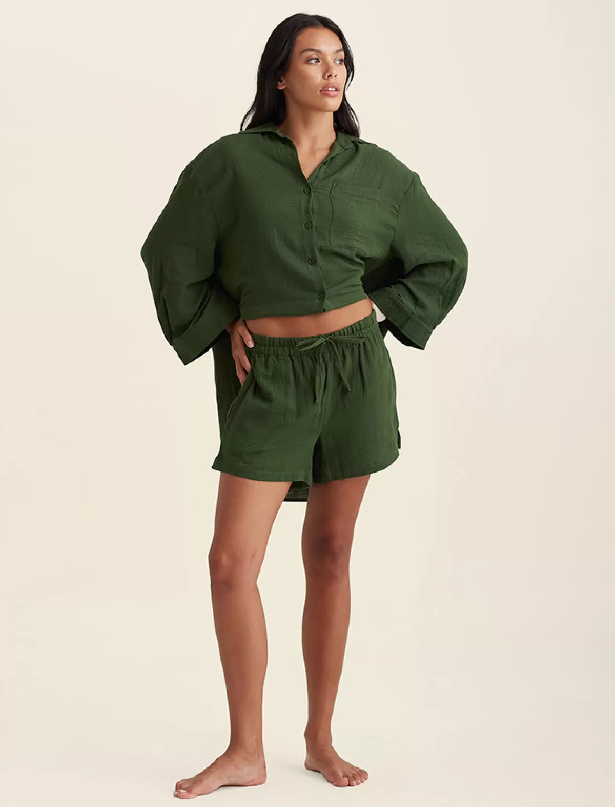 Papinelle Ashley Textured Cotton Oversized Boxer Short