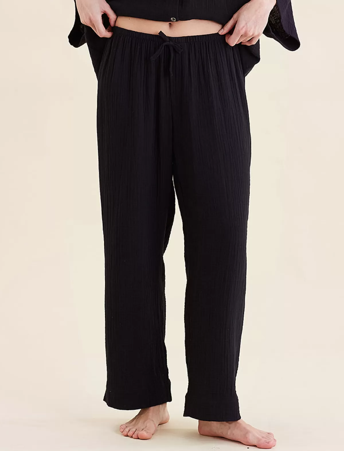 Papinelle Ashley Textured Cotton Wide Leg Pant