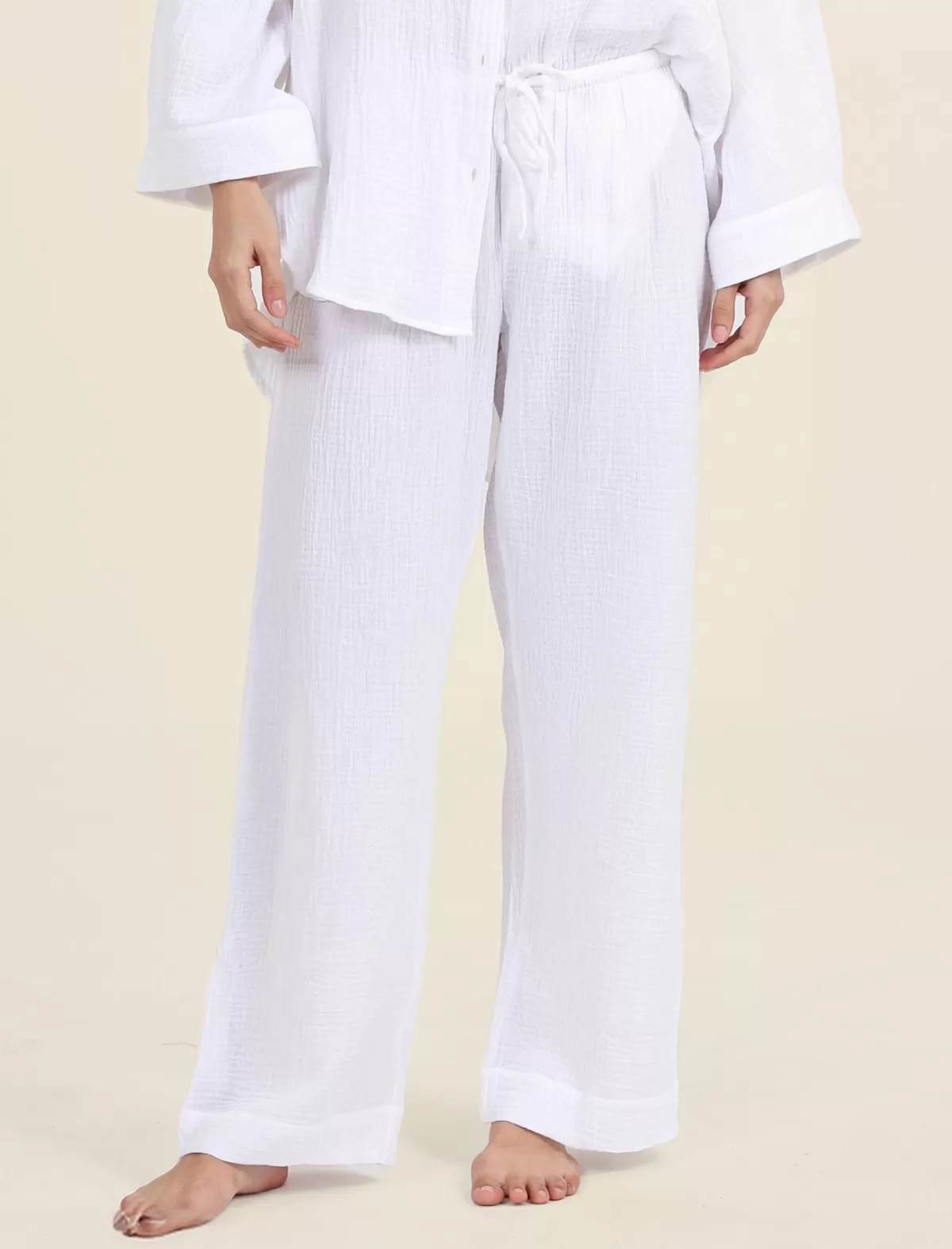 Papinelle Ashley Textured Cotton Wide Leg Pant