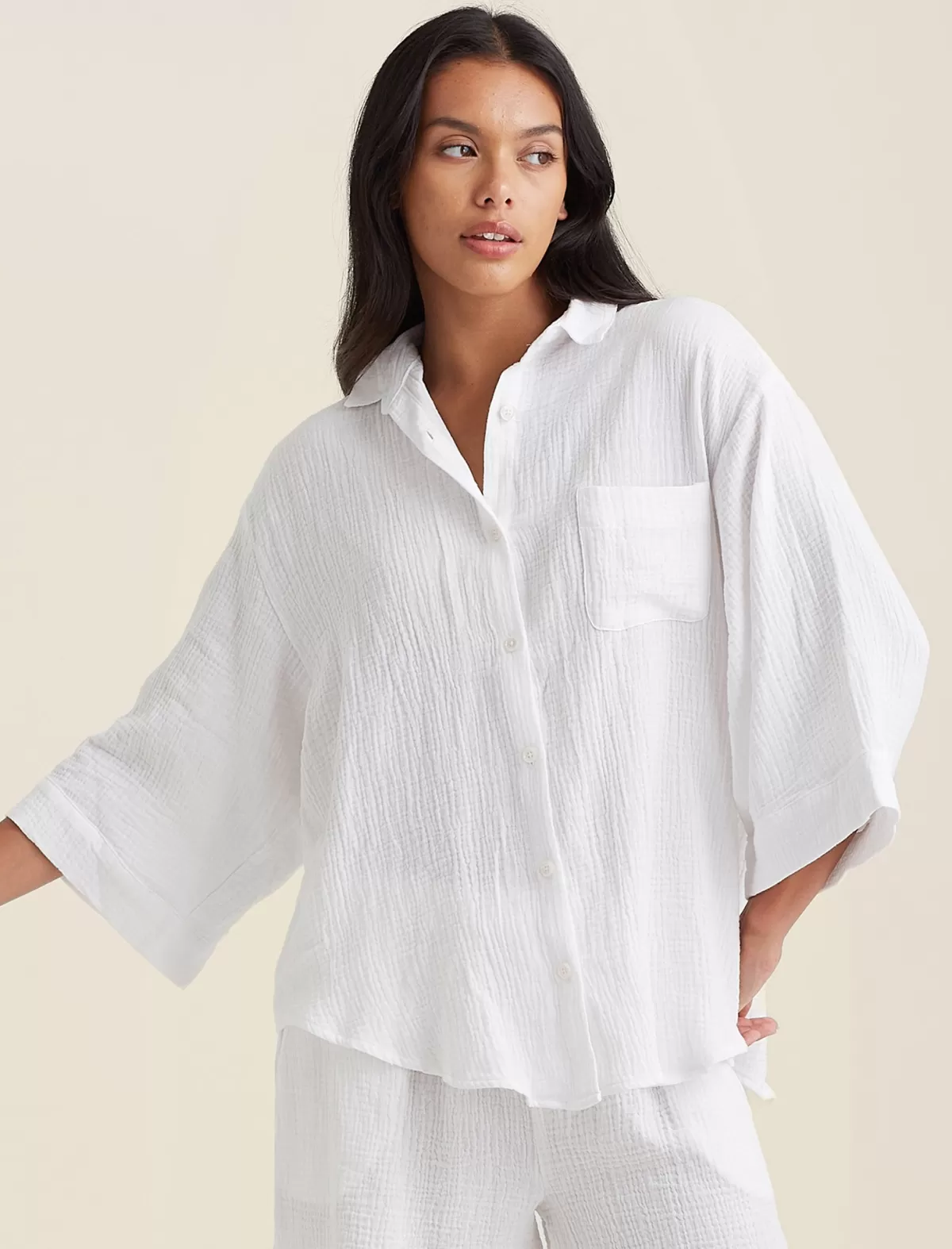 Papinelle Ashley Textured Oversized Shirt