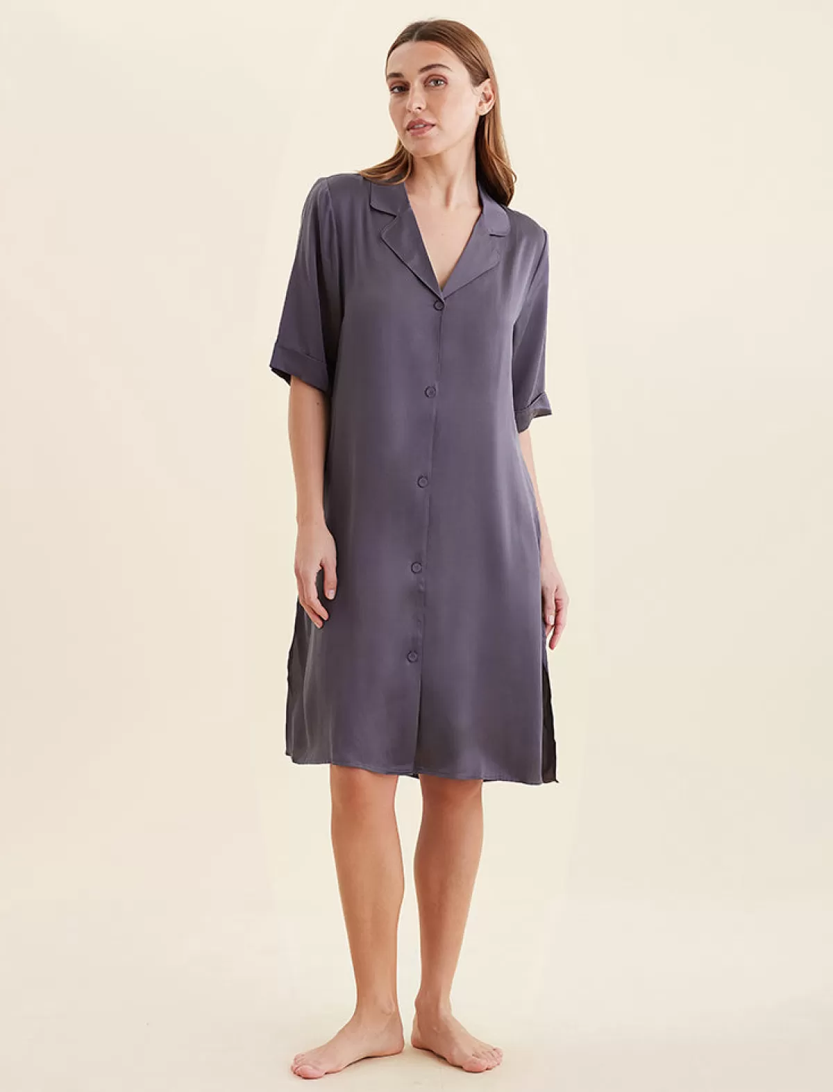 Papinelle Audrey Washable Silk Short Sleeve Nightshirt