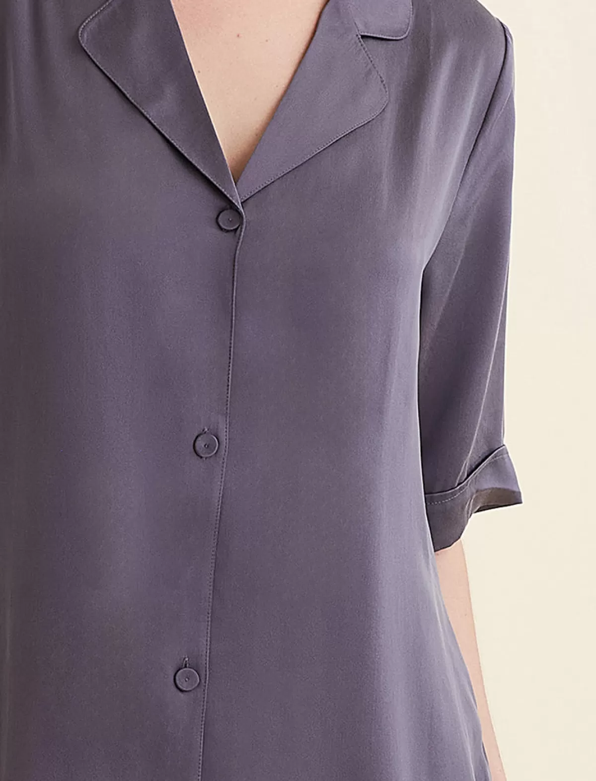 Papinelle Audrey Washable Silk Short Sleeve Nightshirt