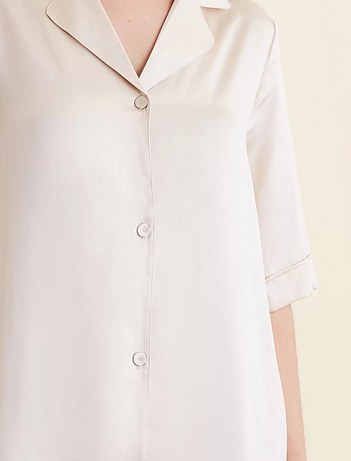 Papinelle Audrey Washable Silk Short Sleeve Nightshirt