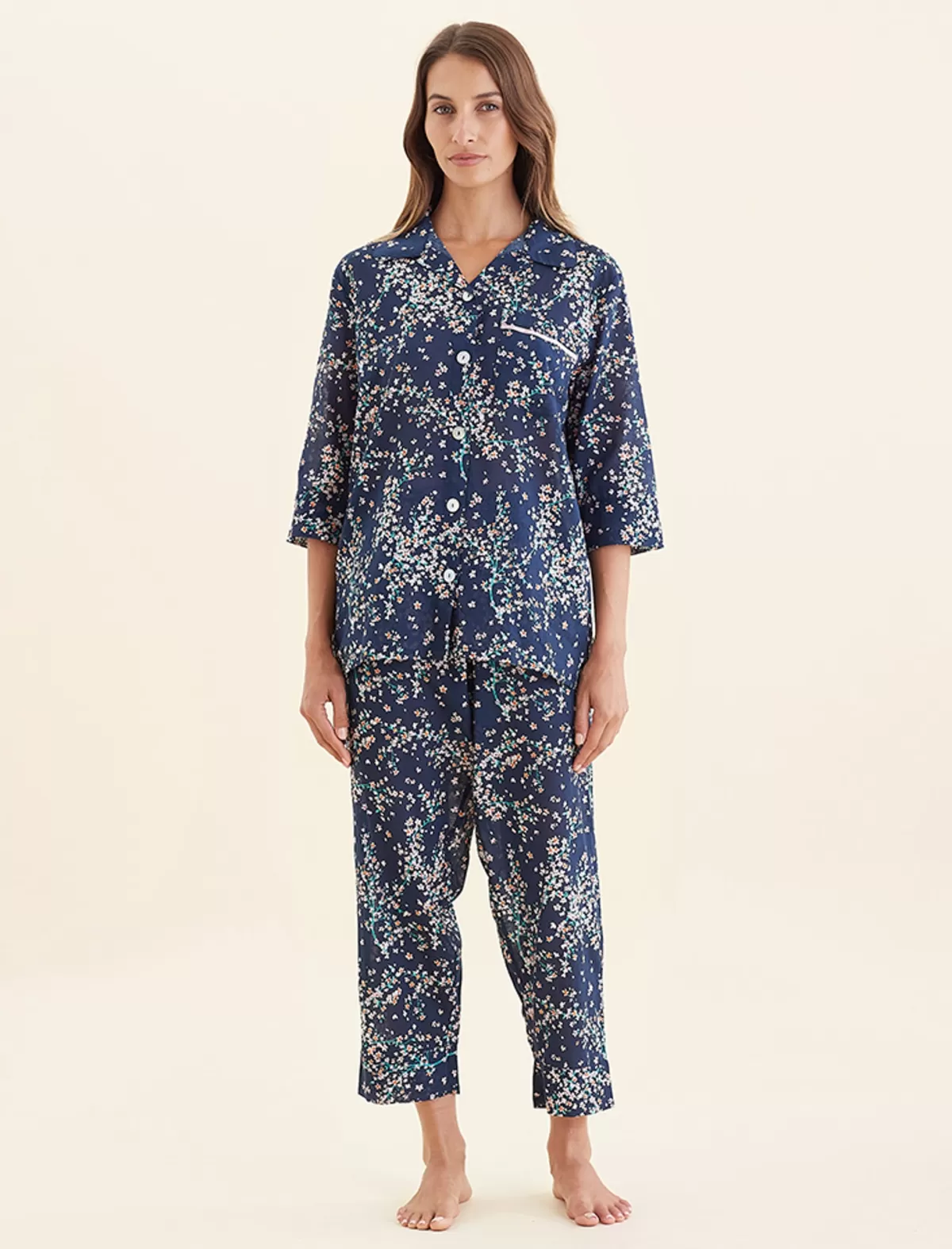 Papinelle Cheri Blossom Crop PJ Set with Eye Mask