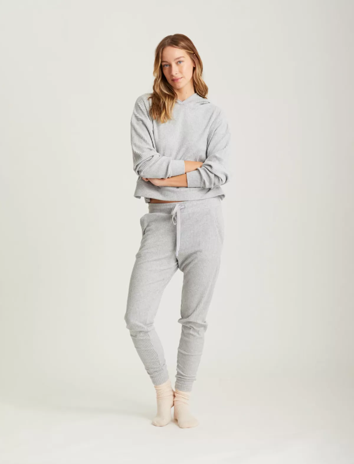 Papinelle Cosy Winter Rib Crop Hoodie