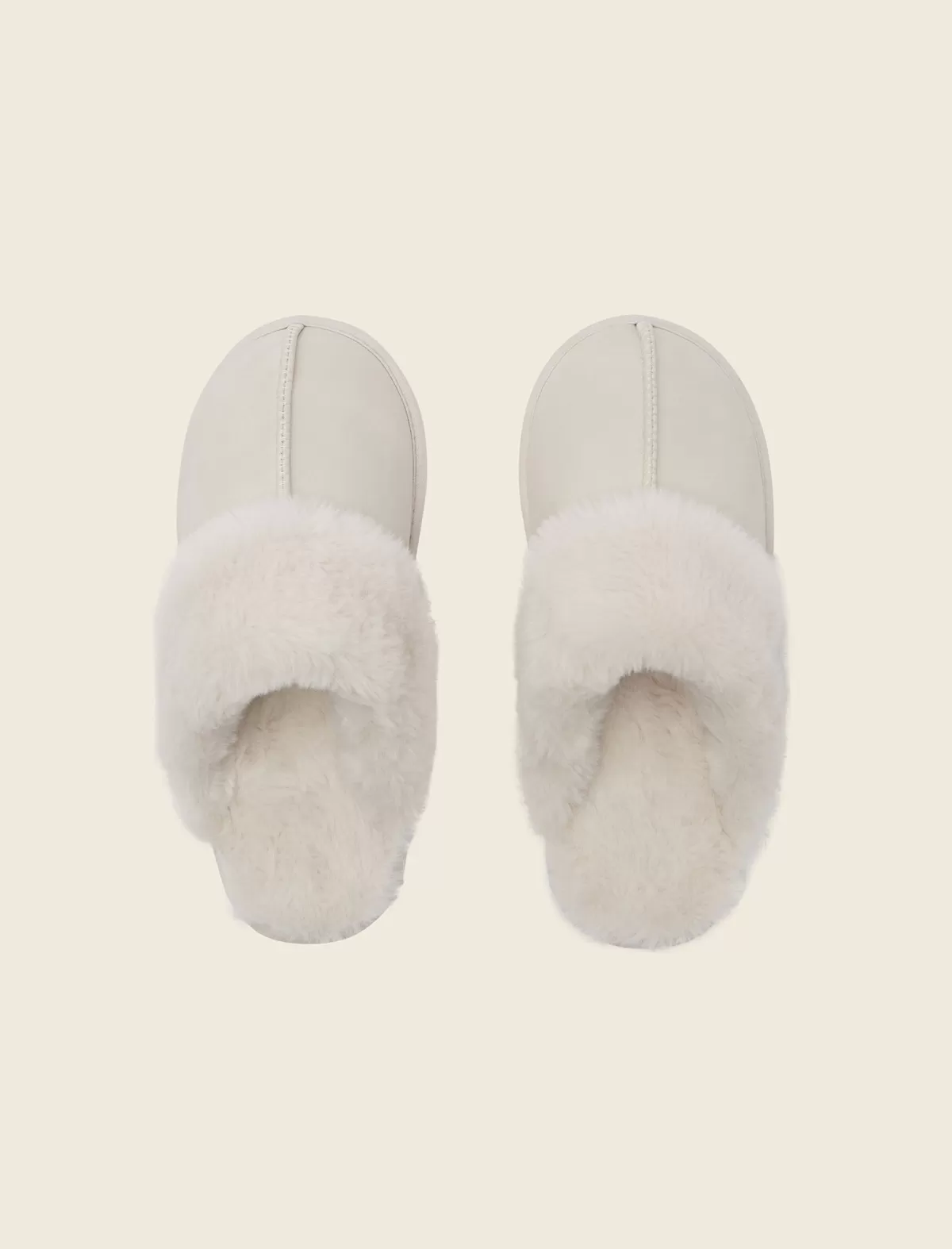 Papinelle Fur Trim Suedette Slides