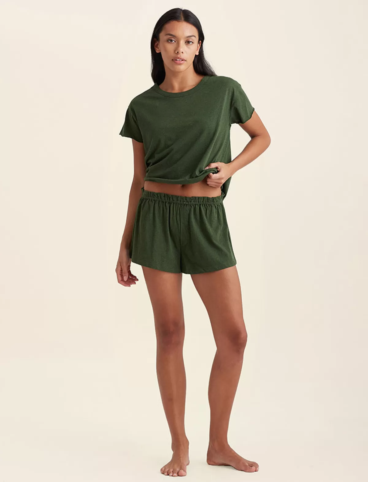 Papinelle Jada Organic Cotton Knit Elastic-Waist Shorts