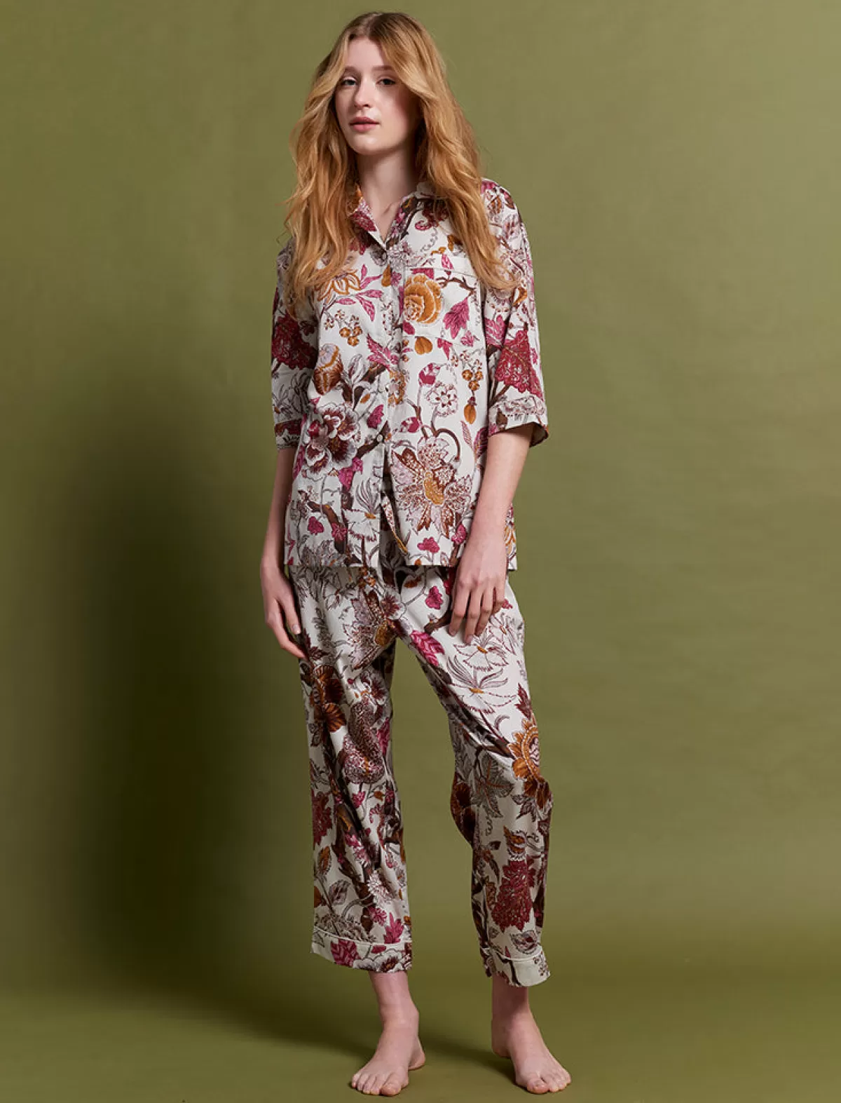 Papinelle Karen Walker Edwardian Floral Crop PJ Set