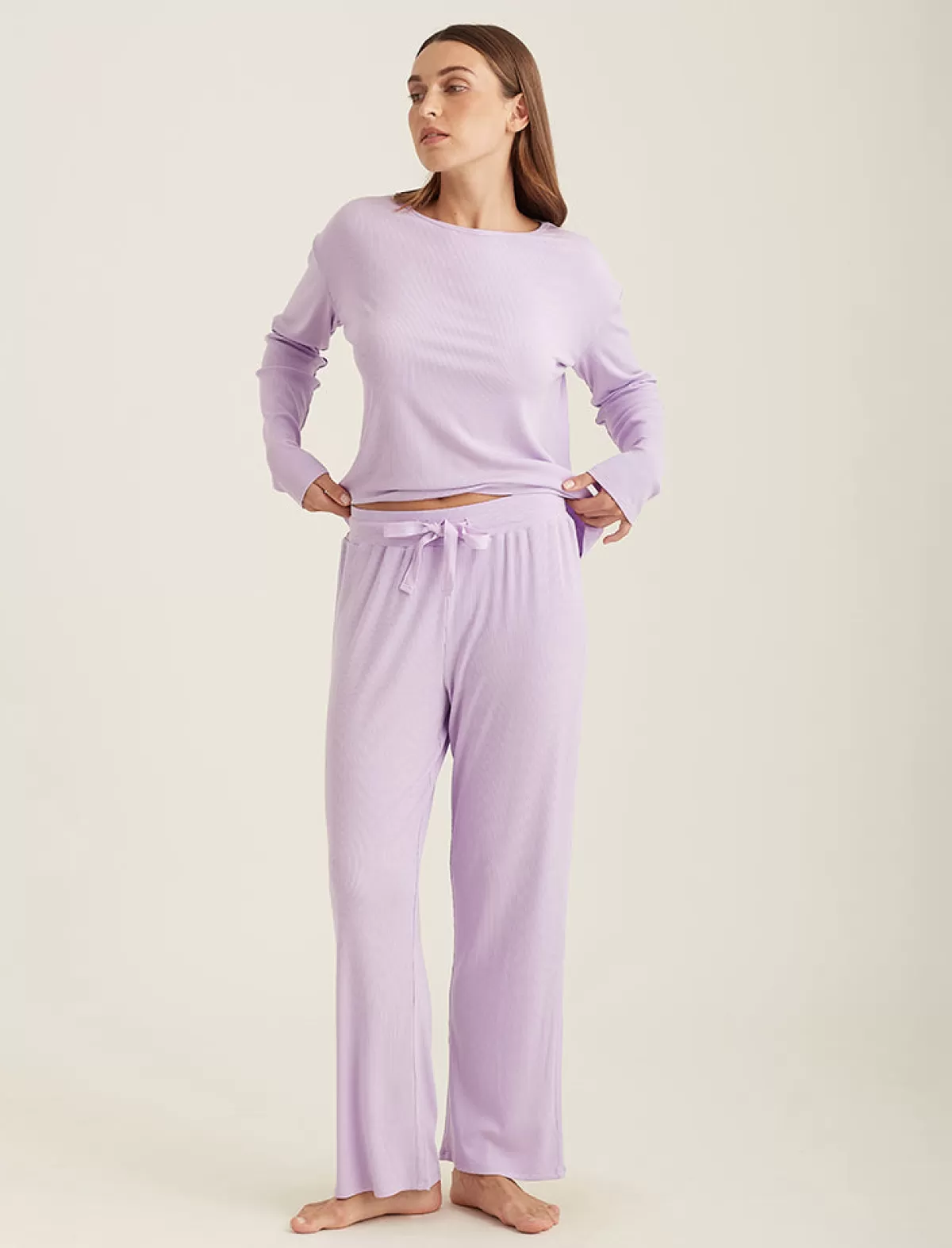 Papinelle Luxe Rib Modal Wide Leg Pant