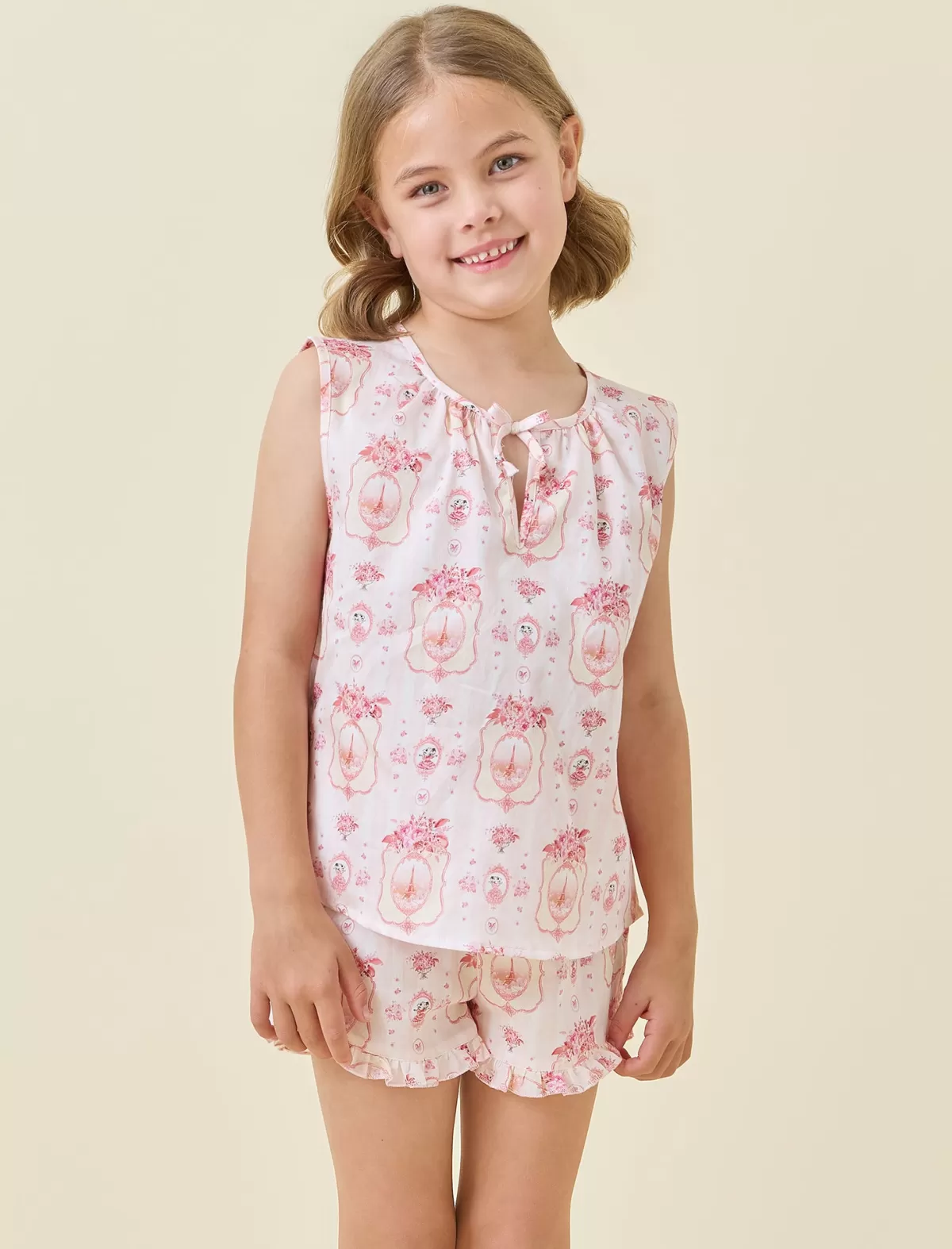 Kids Papinelle Magnificent Mess Girls Flutter Cami Boxer PJ Set