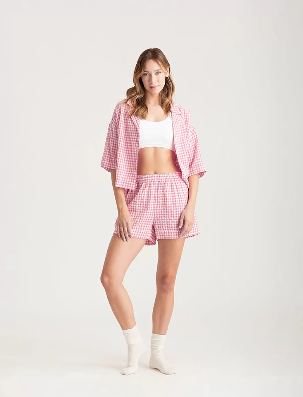 Papinelle Seersucker Gingham Boxer PJ Set