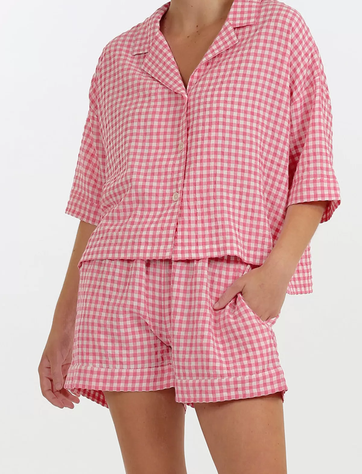 Papinelle Seersucker Gingham Boxer PJ Set